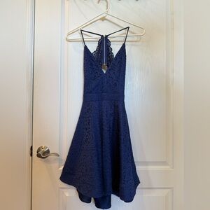 Windsor Navy Backless Lace Dress